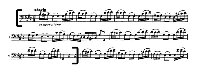 Bach violin concerto Bass excerpt